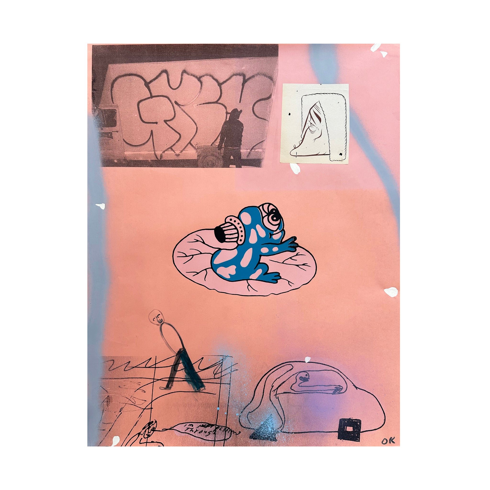Hand Decorated Screen Print by Chris Johanson x Barry McGee