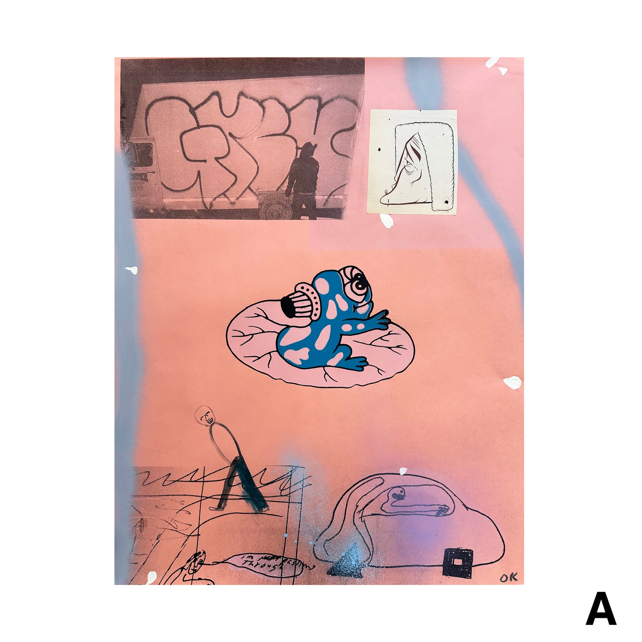 Hand Decorated Screen Print by Chris Johanson x Barry McGee