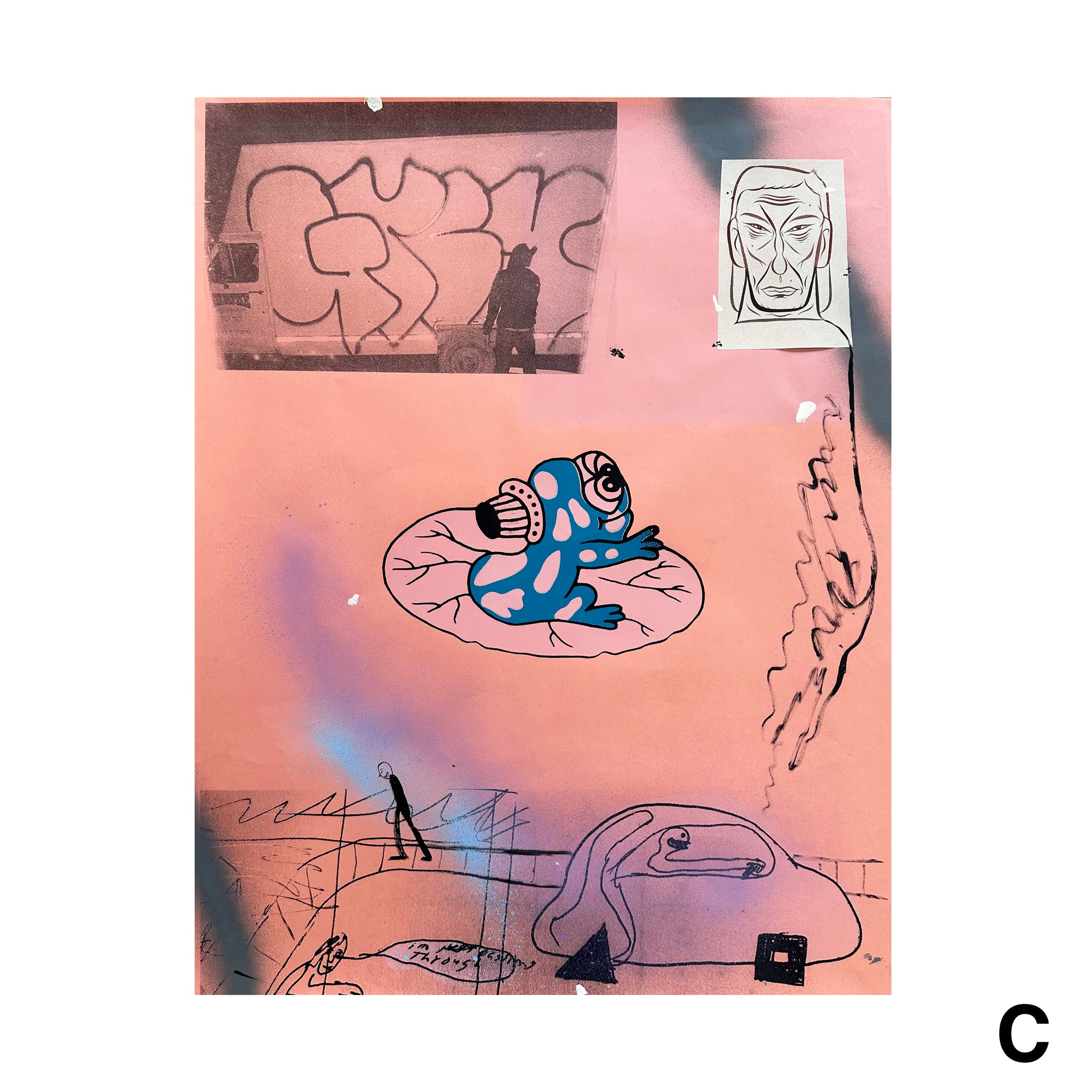 Hand Decorated Screen Print by Chris Johanson x Barry McGee