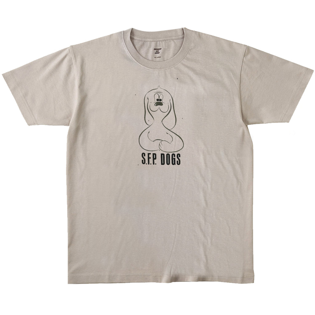Hourglass Dog T-shirt / Grayish beige