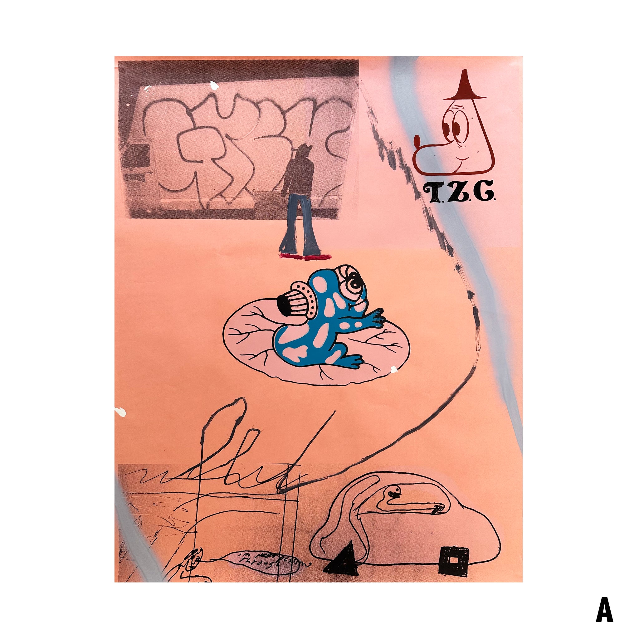 Hand Decorated Screen Print by Chris Johanson x Barry McGee