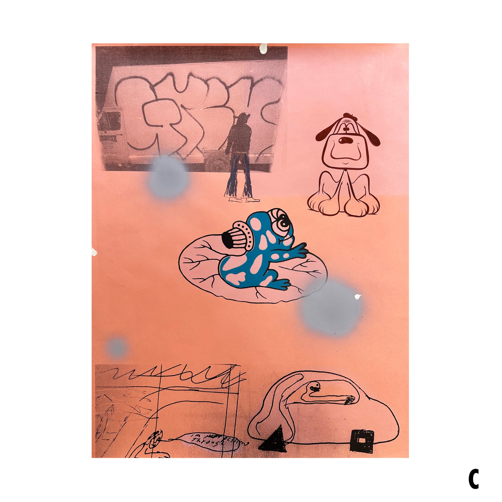 Hand Decorated Screen Print by Chris Johanson x Barry McGee