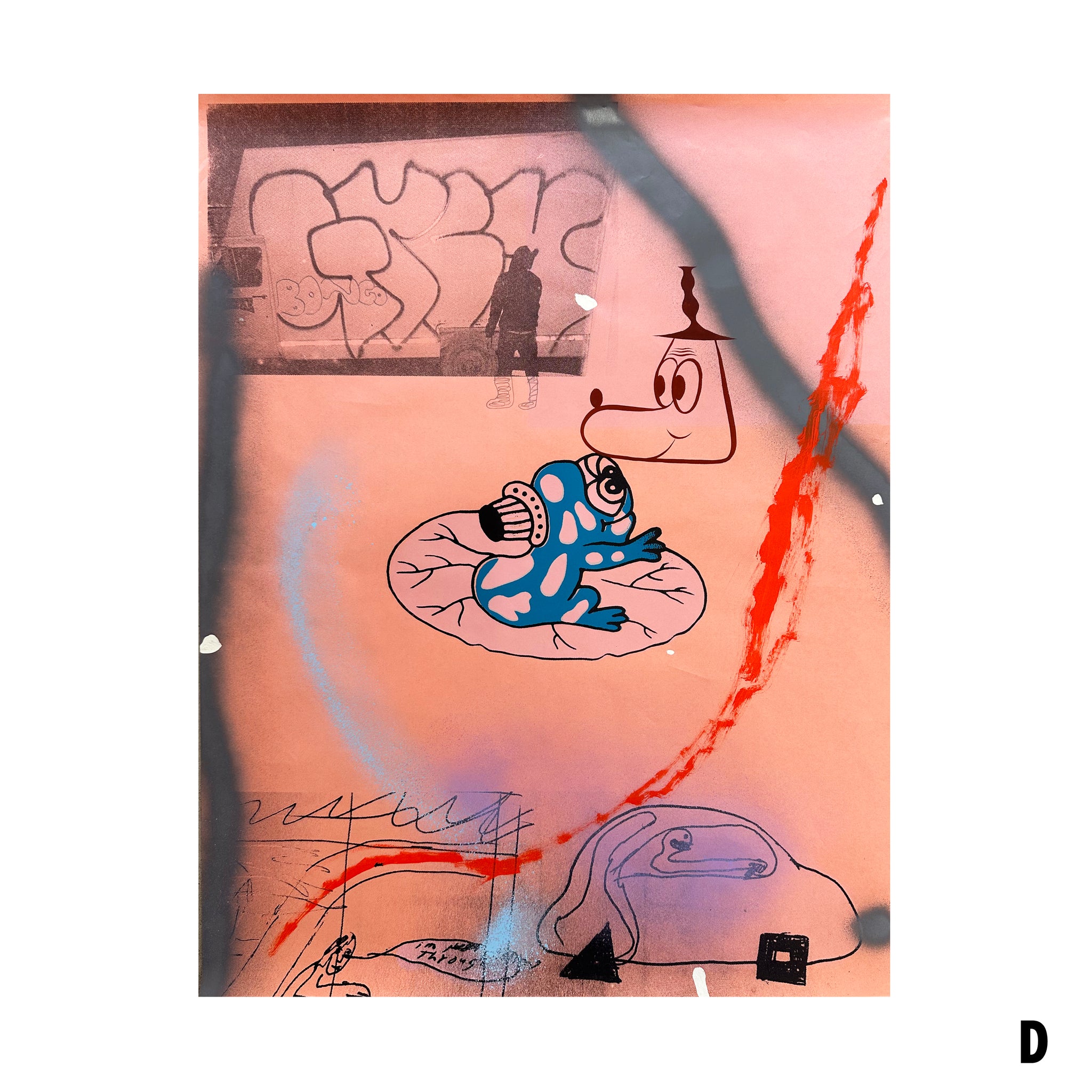 Hand Decorated Screen Print by Chris Johanson x Barry McGee