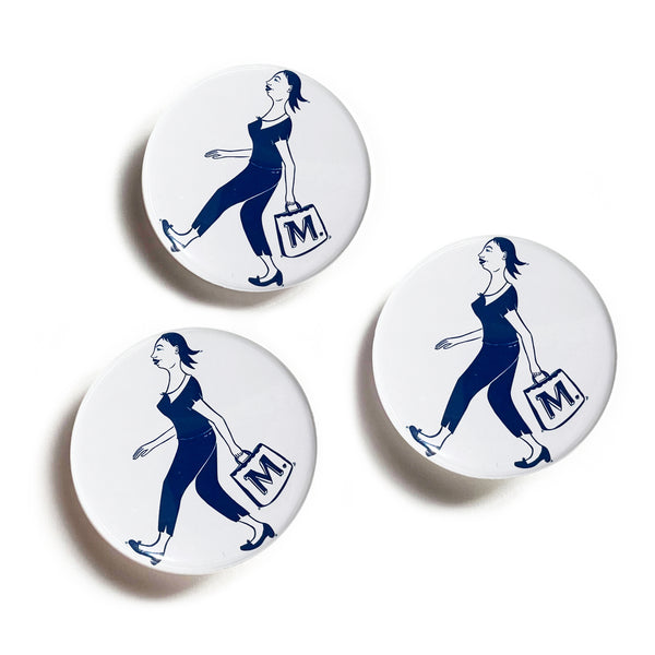 Margaret Kilgallen Button / Blue