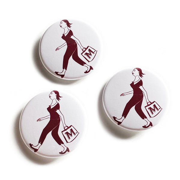Margaret Kilgallen Button / Maroon